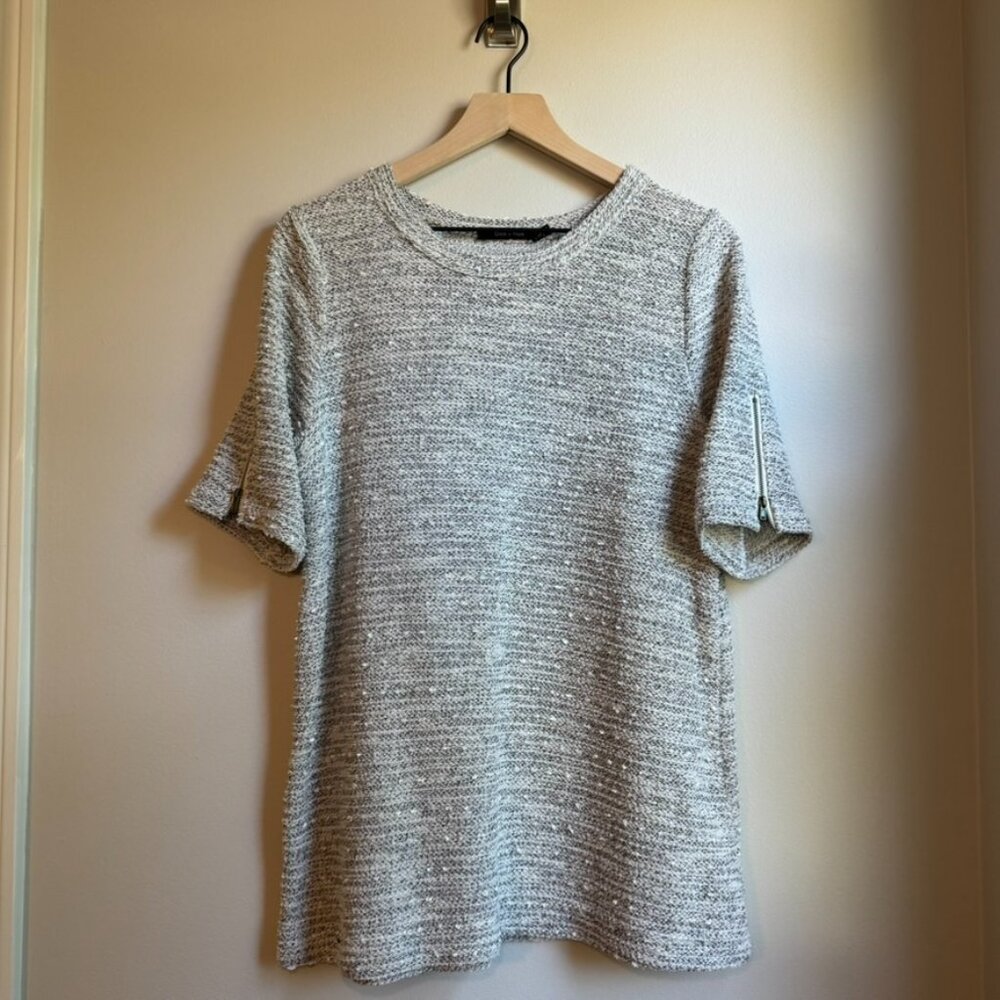 Doe & Rae Knitted Top Gray Women's Small (A1016)